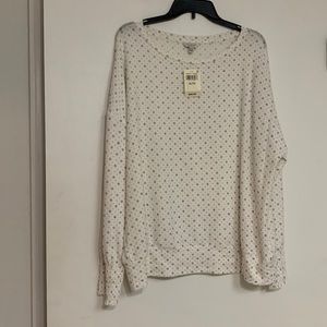 Long Sleeve Lucky Brand Pajama Top Size XL Band at Waist Cuffed at Wrist